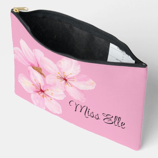 Girly Roze Bloemen Custom Etui (Open)