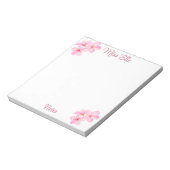 Girly Roze Bloemen Custom Notitieblok (Linkerzijde)