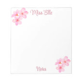 Girly Roze Bloemen Custom Notitieblok (Voorkant)