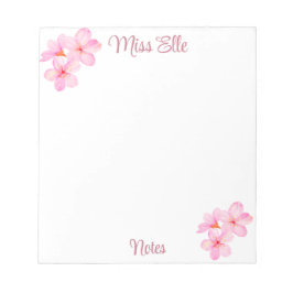 Girly Roze Bloemen Custom Notitieblok