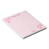 Girly Roze Bloemen Custom Notitieblok (Schuin)