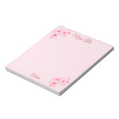 Girly Roze Bloemen Custom Notitieblok (Linkerzijde)