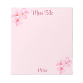 Girly Roze Bloemen Custom Notitieblok
