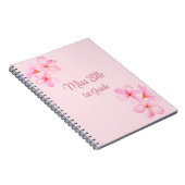 Girly Roze Bloemen Custom Notitieboek (Rechterzijde)