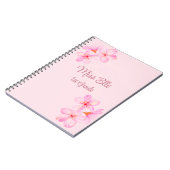 Girly Roze Bloemen Custom Notitieboek (Linkerzijde)