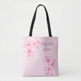 Girly Roze Bloemen Custom Tote Bag