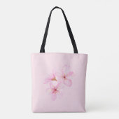 Girly Roze Bloemen Custom Tote Bag (Achterkant)