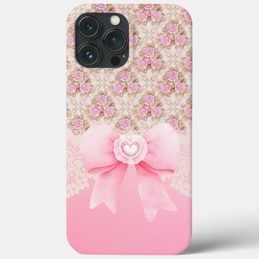 Girly  Roze Bloemen Naadloze Patroon Rozen Case-Mate iPhone Case (Achterkant)
