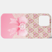 Girly Roze Bloemen Naadloze Patroon Rozen Case-Mate iPhone Case (Achterkant (horizontaal))