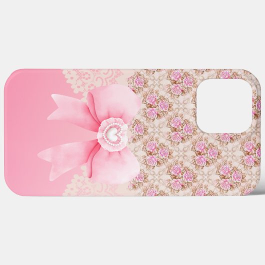 Girly  Roze Bloemen Naadloze Patroon Rozen Case-Mate iPhone Case (Achterkant (horizontaal))