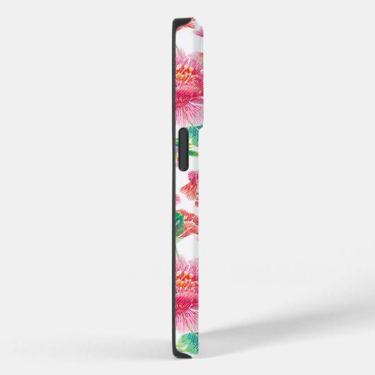 Girly roze bloemen patroon monogram Case-Mate iPhone case (Achterkant / Rechts)