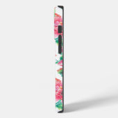 Girly roze bloemen patroon monogram Case-Mate iPhone case (Achterkant / Links)