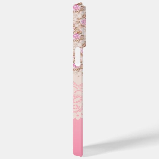 Girly  Roze Bloemen Rozen lint en kant Case-Mate iPhone Case (Achterkant / Rechts)