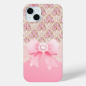 Girly  Roze Bloemen Rozen lint en kant Case-Mate iPhone Case (Achterkant)