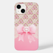 Girly  Roze Bloemen Rozen lint en kant Case-Mate iPhone Case (Achterkant)
