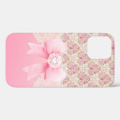 Girly  Roze Bloemen Rozen lint en kant Case-Mate iPhone Case (Achterkant (horizontaal))