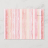 Girly Roze Blush Witte Strepen Macarons Briefkaart (Achterkant)