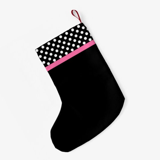 Girly roze boog zwart en wit kleine kerstsok (Achterkant (Hangend))