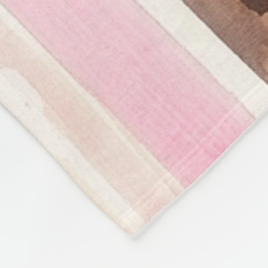 Girly Roze Bruin Luipaard Print Harten Strepen Fleece Deken (Hoek)