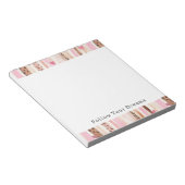 Girly Roze Bruin Luipaard Print Harten Strepen Notitieblok (Schuin)