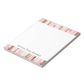 Girly Roze Bruin Luipaard Print Harten Strepen Notitieblok (Linkerzijde)