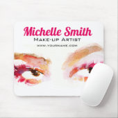 Girly Roze Bruine Waterverf Oog Make-up Artiest Muismat (Met muis)