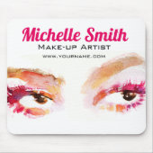 Girly Roze Bruine Waterverf Oog Make-up Artiest Muismat (Voorkant)