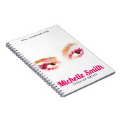 Girly Roze Bruine Waterverf Oog Make-up Artiest Notitieboek (Rechterzijde)