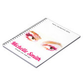 Girly Roze Bruine Waterverf Oog Make-up Artiest Notitieboek (Linkerzijde)