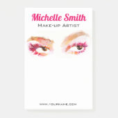 Girly Roze Bruine Waterverf Oog Make-up Artiest Post-it® Notes (Voorkant)