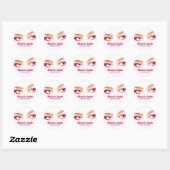 Girly Roze Bruine Waterverf Oog Make-up Artiest Ronde Sticker (Vel)