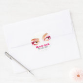 Girly Roze Bruine Waterverf Oog Make-up Artiest Ronde Sticker (Envelop)