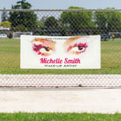 Girly Roze Bruine Waterverf Oog Make-up Artiest Spandoek (Insitu)