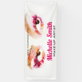 Girly Roze Bruine Waterverf Oog Make-up Artiest Spandoek (Verticaal)