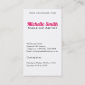 Girly Roze Bruine Waterverf Oog Make-up Artiest Visitekaartje (Achterkant)