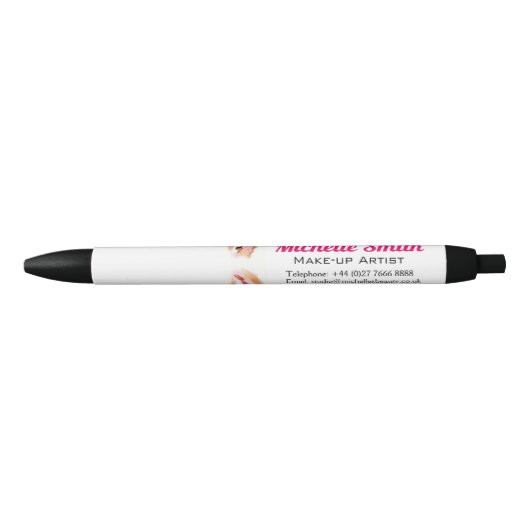 Girly Roze Bruine Waterverf Oog Make-up Artiest Zwarte Inkt Pen (Voorkant)