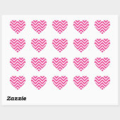 Girly roze Chevron Patroon Hart Sticker (Vel)