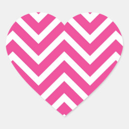 Girly roze Chevron Patroon Hart Sticker