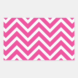 Girly roze Chevron Patroon Rechthoekige Sticker