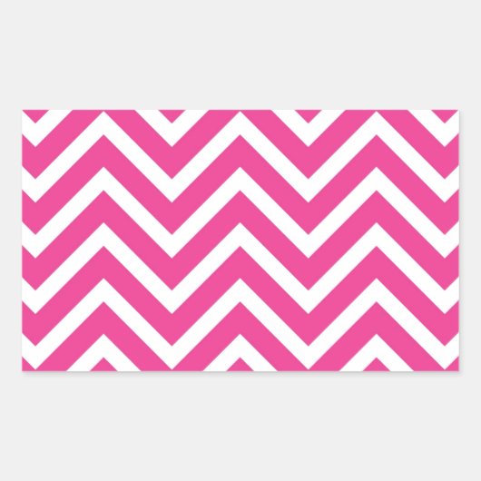 Girly roze Chevron Patroon Rechthoekige Sticker (Voorkant)