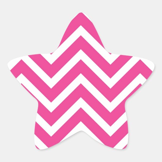 Girly roze Chevron Patroon Ster Sticker (Voorkant)