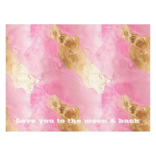 Girly roze chique glam goud tafelkleed (Voorkant (Horizontaal))