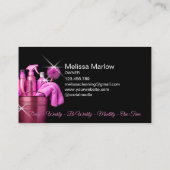 Girly Roze Commercieel Huis Schoonmaak Huishouding Visitekaartje (Achterkant)