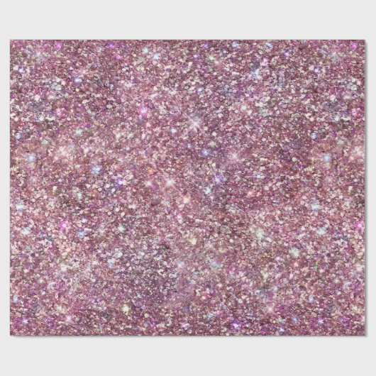 Girly Roze Confetti Sparkle Cadeaupapier (Vlak)