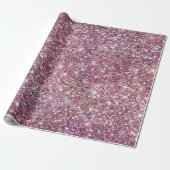 Girly Roze Confetti Sparkle Cadeaupapier (Uitgerold)