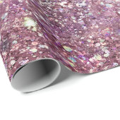 Girly Roze Confetti Sparkle Cadeaupapier (Rol Hoek)