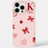 Girly Roze Coquette Harten en Strikken Persoonlijk Case-Mate iPhone Case (Achterkant)