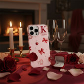 Girly Roze Coquette Harten en Strikken Persoonlijk Case-Mate iPhone Case