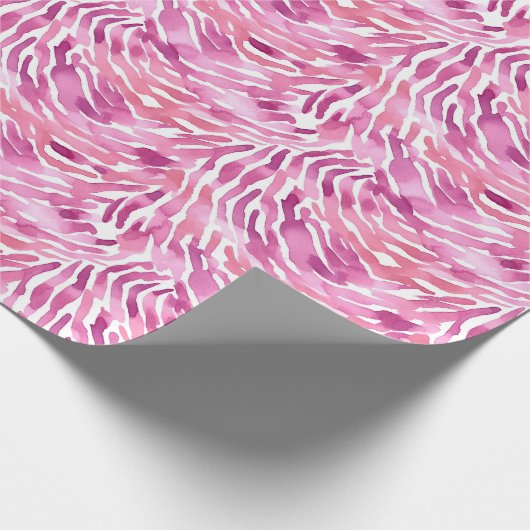 Girly Roze Dier Zebra Print Cadeaupapier (Hoek)