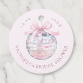 Girly Roze Discobal Elegant Vrijgezellenfeest Rond Bedankjes Labels (Voorkant)